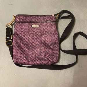 Coach purple snake print crossbody bag